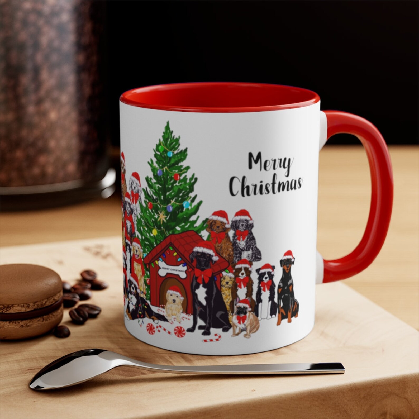 Merry Christmas Mug Dogs Tis the Season Dog Accent Mug  Etsy