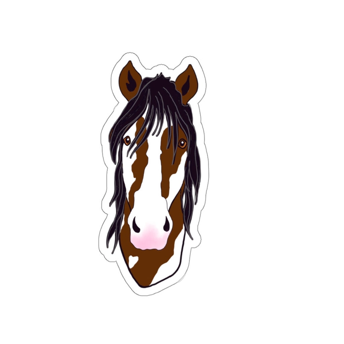 Paint Horse Sticker Original Illustration Horses Pony Cute Fun Etsy