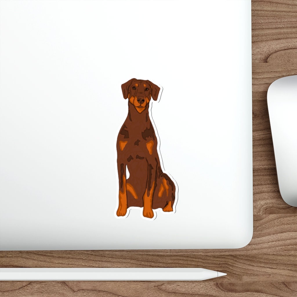 Etichette Indirizzo Personalizzate Con Doberman Pinscher Marrone, Premium Labels (P 865)