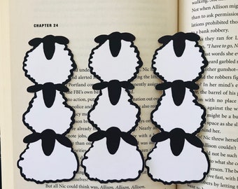 Bookmark Die Cut Sheep Tower Lamb Art Original Painting Teacher Gift Book Club Reading Library Cute Book Club School Supplies