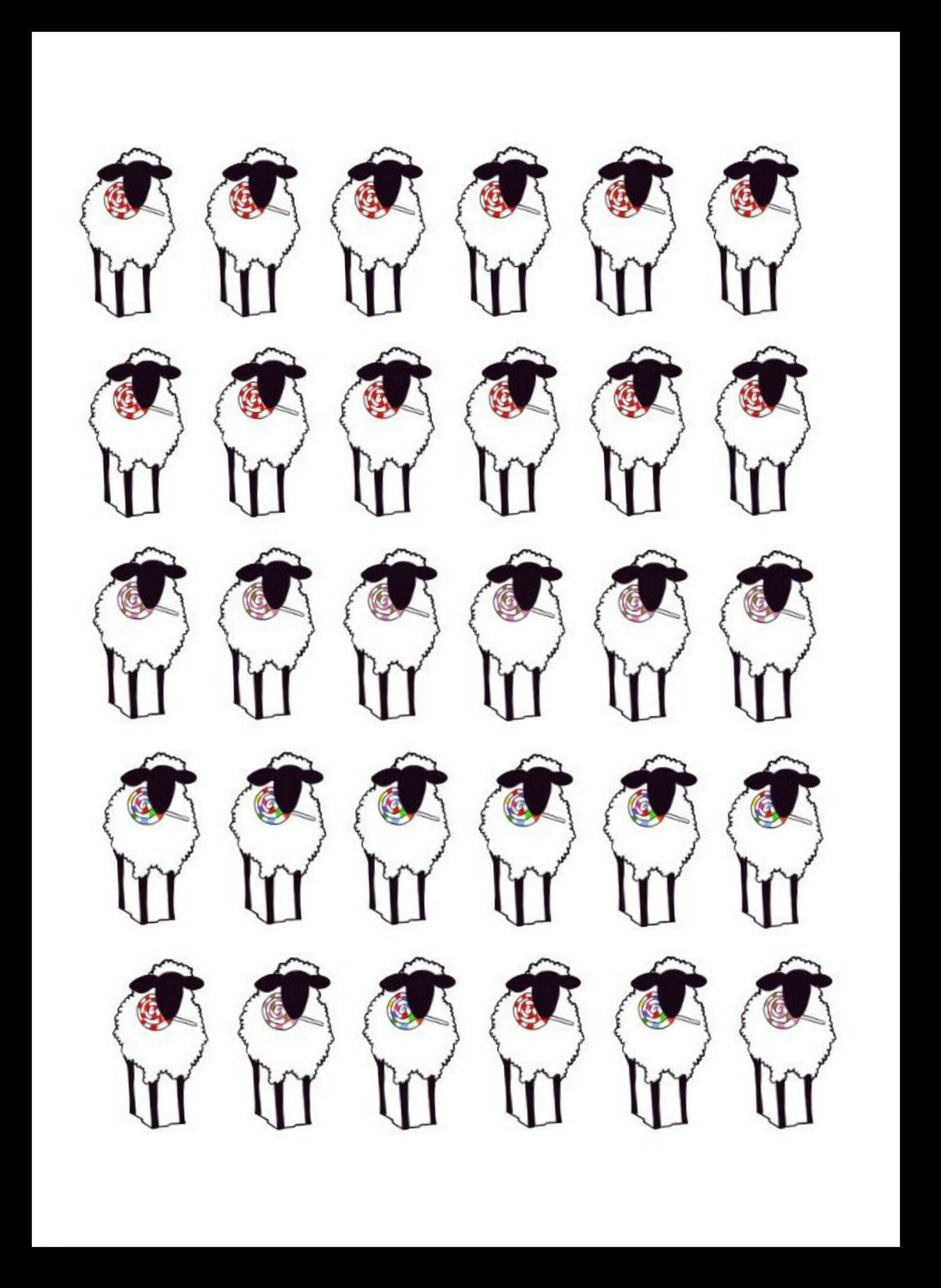 30 Sheep Stickers Original Illustration Art Scrapbooking Etsy