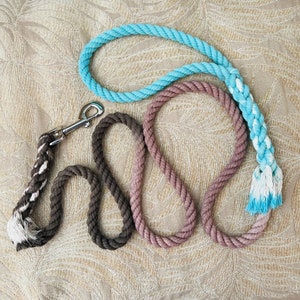 Cotton Rope Dog Leash American Made Hand Crafted Custom Pet Leash Dog Leash Gift Dog Lover New Puppy Dog Mom DIY Dye Ombré Leash