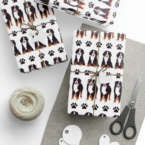 A New Bernese Mountain Dog Wrapping Paper Swiss Cattle Dog Cute Dog Paper Birthday Anniversary Doodle Mom Dog Mom Black White Berner Mom