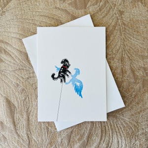 Shadow Walking Dog Maltese Maltipoo Condolence Greeting Art Original Watercolor Painting Pet Loss Grieve Dog Sympathy Card Shih Tzu Greeting
