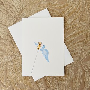 Angel Shadow Walking Dog Poodle Puppy Condolence Greeting Art Original Watercolor Painting Pet Loss Grieve Dog Sympathy Card Thinking of You