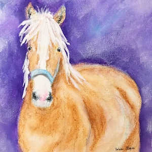 Original Painting Draft Horse Painting by Artist  Debra Alouise Belgian Horse Portrait Contemporary art
