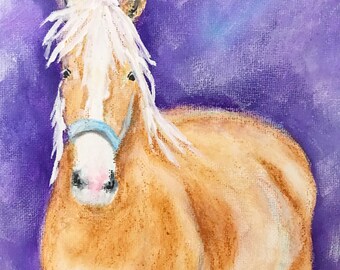 Original Painting Draft Horse Painting by Artist  Debra Alouise Belgian Horse Portrait Contemporary art