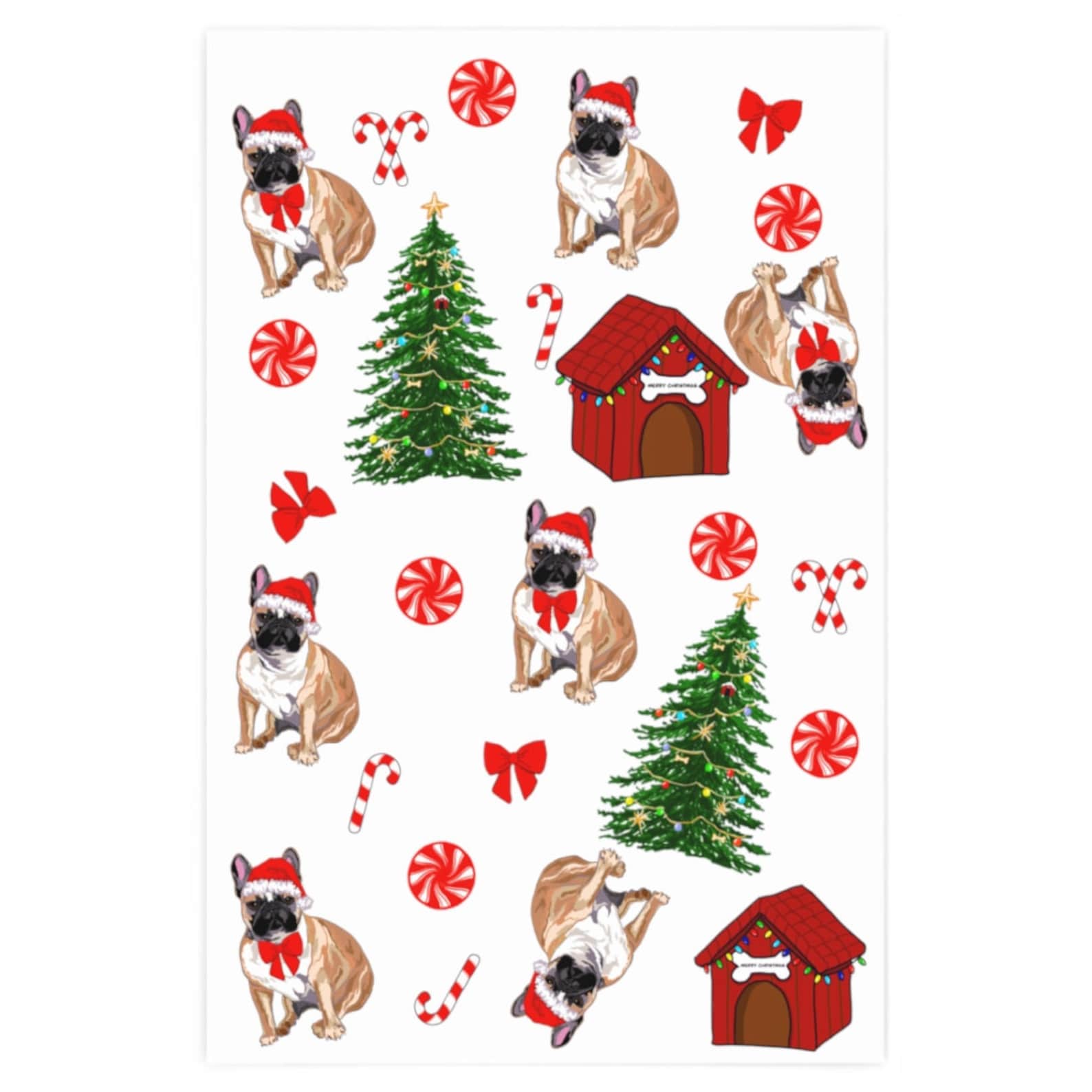 French Bulldog Christmas Wrapping Paper 