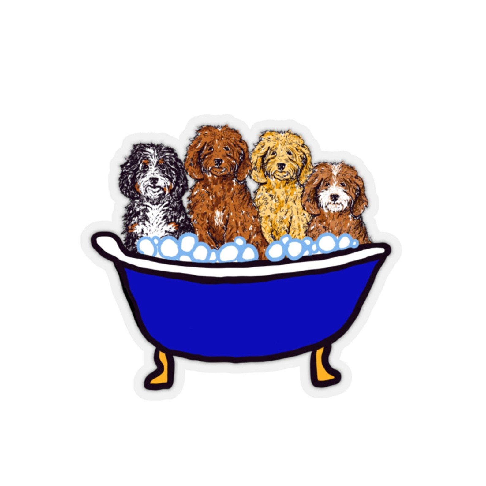 Doodles Bubble Bath Dog Sticker Goldendoodle Labradoodle Etsy