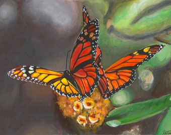 Acrylic butterfly painting  in nature