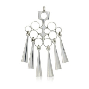 David Andersen Sterling Silver Elaborate Geometric Tassled Pendant