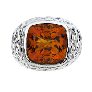 John Hardy Sterling Silver Magic Cut Citrine Classic Chain Ring