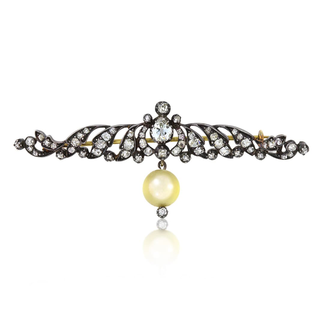 ジョージアン　ペンダントヘッド　ダイヤ　最終価格‼️ ジョージアン イングリッシュ 15K イエロー ゴールド & シルバー
