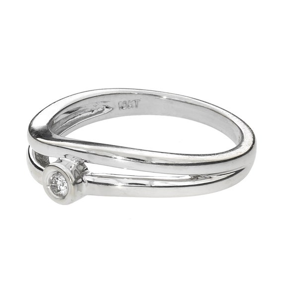 10K White Gold Solitary Natural Diamond Split Sha… - image 4