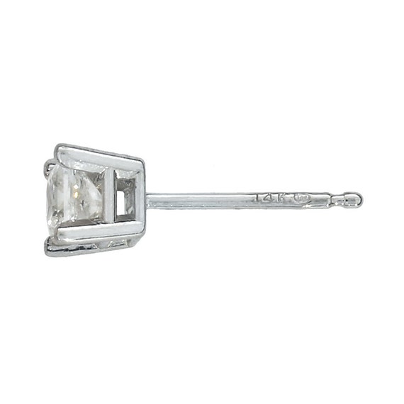 14k White Gold .50ctw Natural Princess Cut Diamon… - image 4