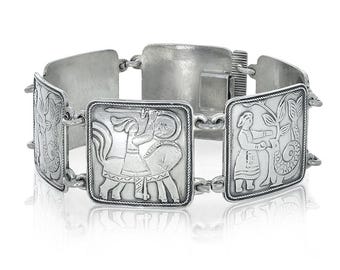 Alexander Tillander Oy, v. 1947 ,Vintage Silver Bracelet, Finland 