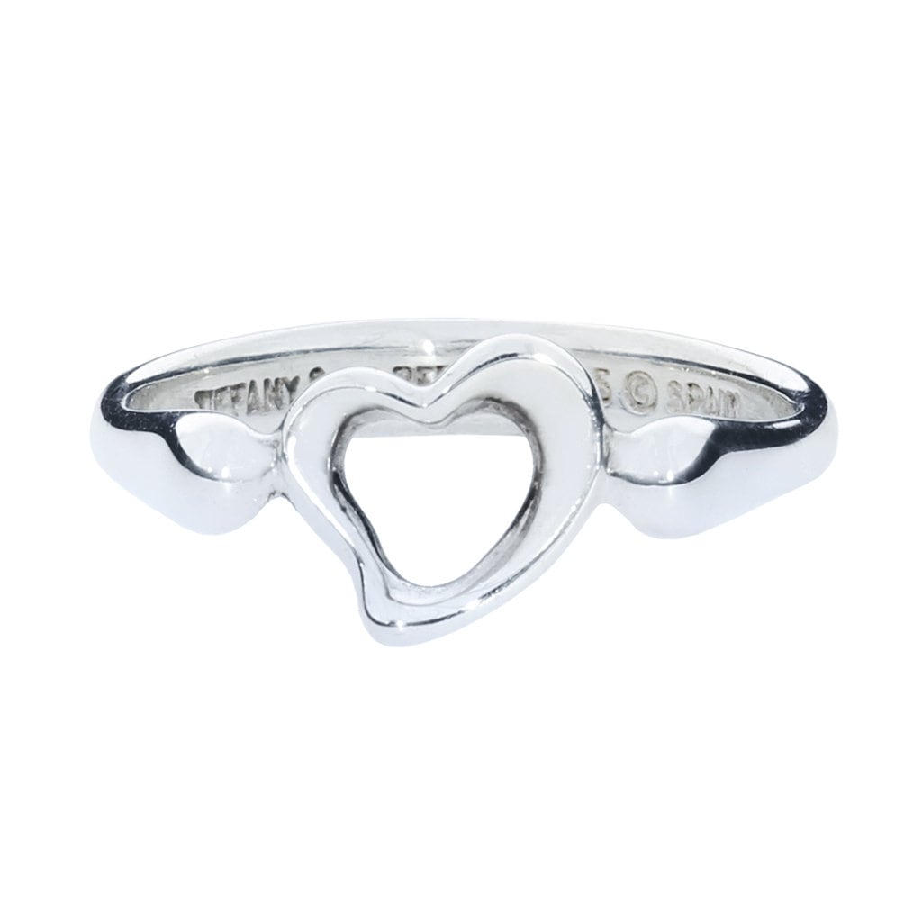 Tiffany Elsa Peretti Sterling Silver Open Heart Ring - Etsy