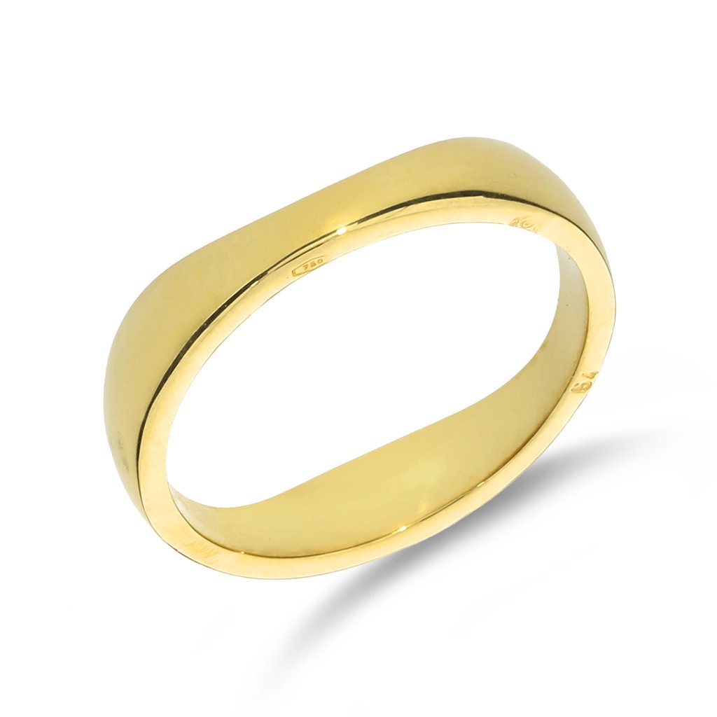 Auth Louis Vuitton Ring Empreinte Wedding Band EU51 18K 750 Yellow Gold