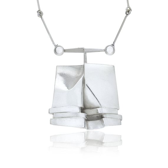 Bjorn Weckstrom for Lapponia Finland 1970's Brutalist Sterling O2X