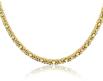 14K Yellow Gold 20 1/4" Square Byzantine Necklace