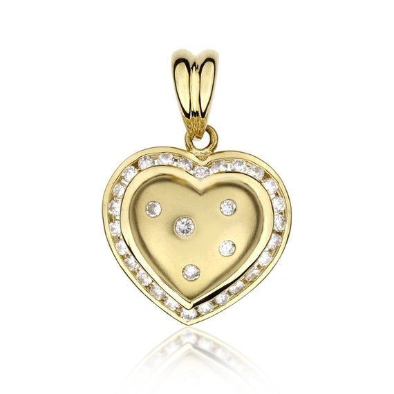 14K Yellow Gold .47ctw Diamond Heart Pendant