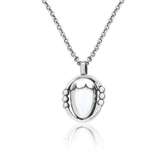 Georg Jensen Vintage Sterling Silver #118 Acorn Pendant on an 18  