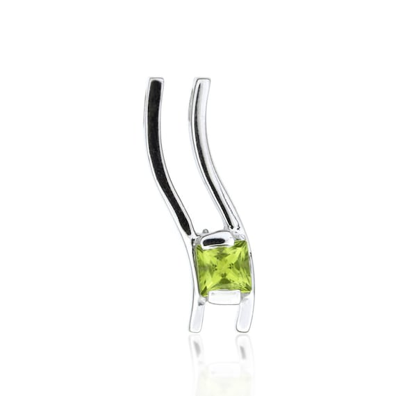 14K White Gold Peridot Pendant - image 1