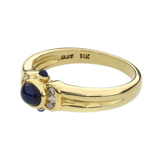 Bague Or 585 14 Carats Avec Saphir Et Diamant - Taille 55 Ajustable - Neuf étiqueté