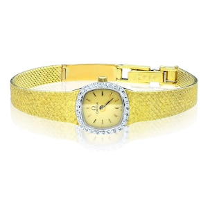 Omega 14K Gold and Natural Diamond Ladies Wrist Watch