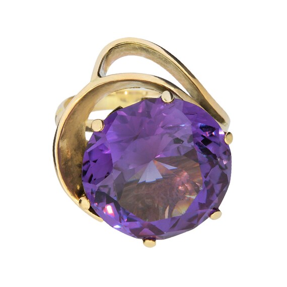 Vintage 14K Yellow Gold Color Change Sapphire Ring - image 3