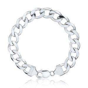Sterling Silver 9&quot; Heavy Curb Bracelet