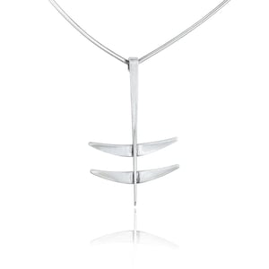 David Andersen Norway Vintage Sterling Choker Necklace with Norway Design Anchor Pendant