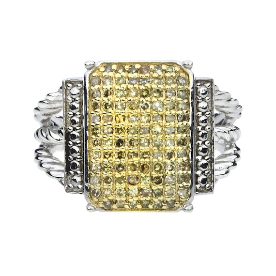 Sterling Silver .46ctw Diamond Rectangular Cushio… - image 3