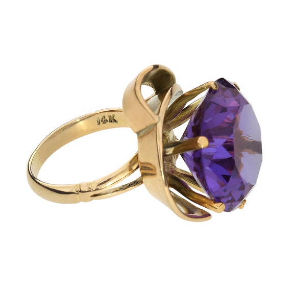 Vintage 14K Yellow Gold Color Change Sapphire Ring - image 5