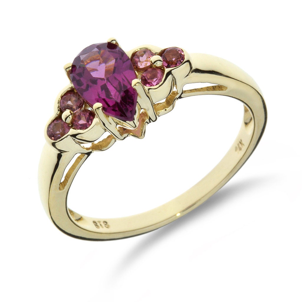 14K Yellow Gold 2.55ctw Rhodolite Garnet Ring