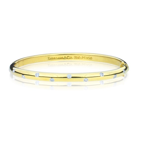Tiffany CO. Etoile 18K Yellow Gold and Platinum Diamond Hinged