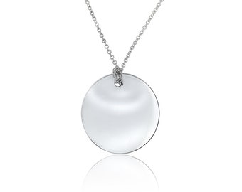 Tiffany & Co 15" Round Disc Elsa Peretti Designed Sterling Silver Necklace