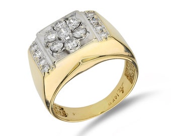 14K Yellow and White Gold .86ctw Natural Diamond Ring