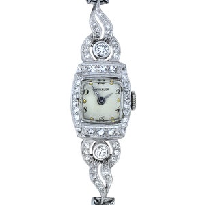 Wittnauer Platinum and 1.00ctw Natural Diamond Watch
