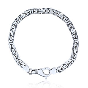 Sterling Square 8 1/2&quot; Byzantine Link Bracelet