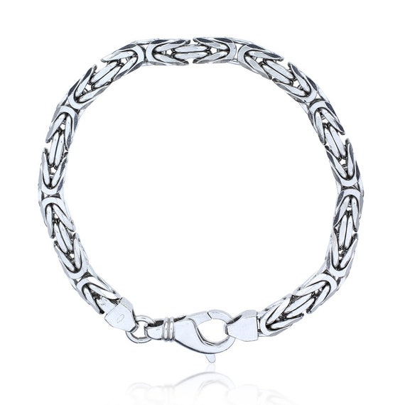 Buy Sterling Square Byzantine Link Bracelet Online in India Etsy