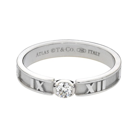 Tiffany & Co. 18K White Gold Atlas Diamond Ring - image 5