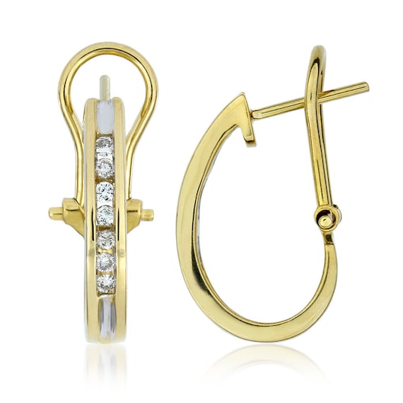 J hoop diamond sale earrings
