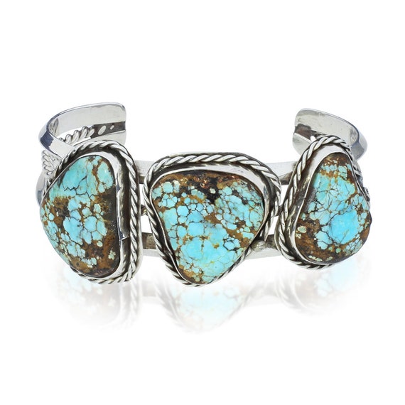Shocking!! Vintage Native American Navajo Spiderweb Turquoise Sterling Silver Bracelet Shocking!! Vintage Native American Navajo Spiderweb Turquoise Sterling Silver Bracelet