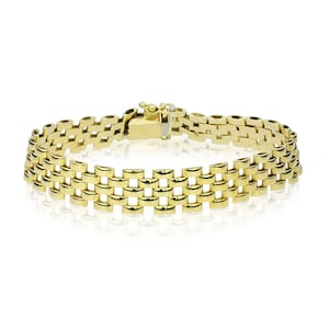 14K Yellow Gold 5 Line Panther Bracelet