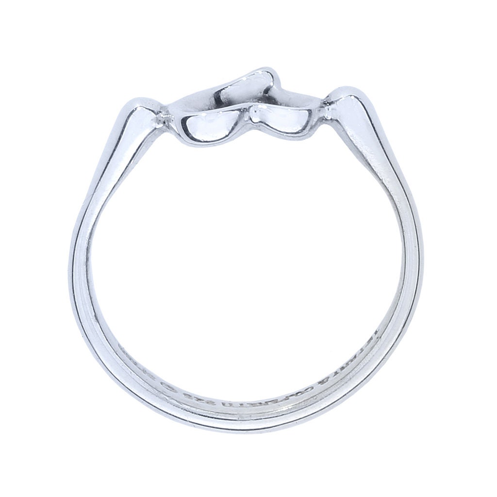 Tiffany Elsa Peretti Sterling Silver Open Heart Ring - Etsy