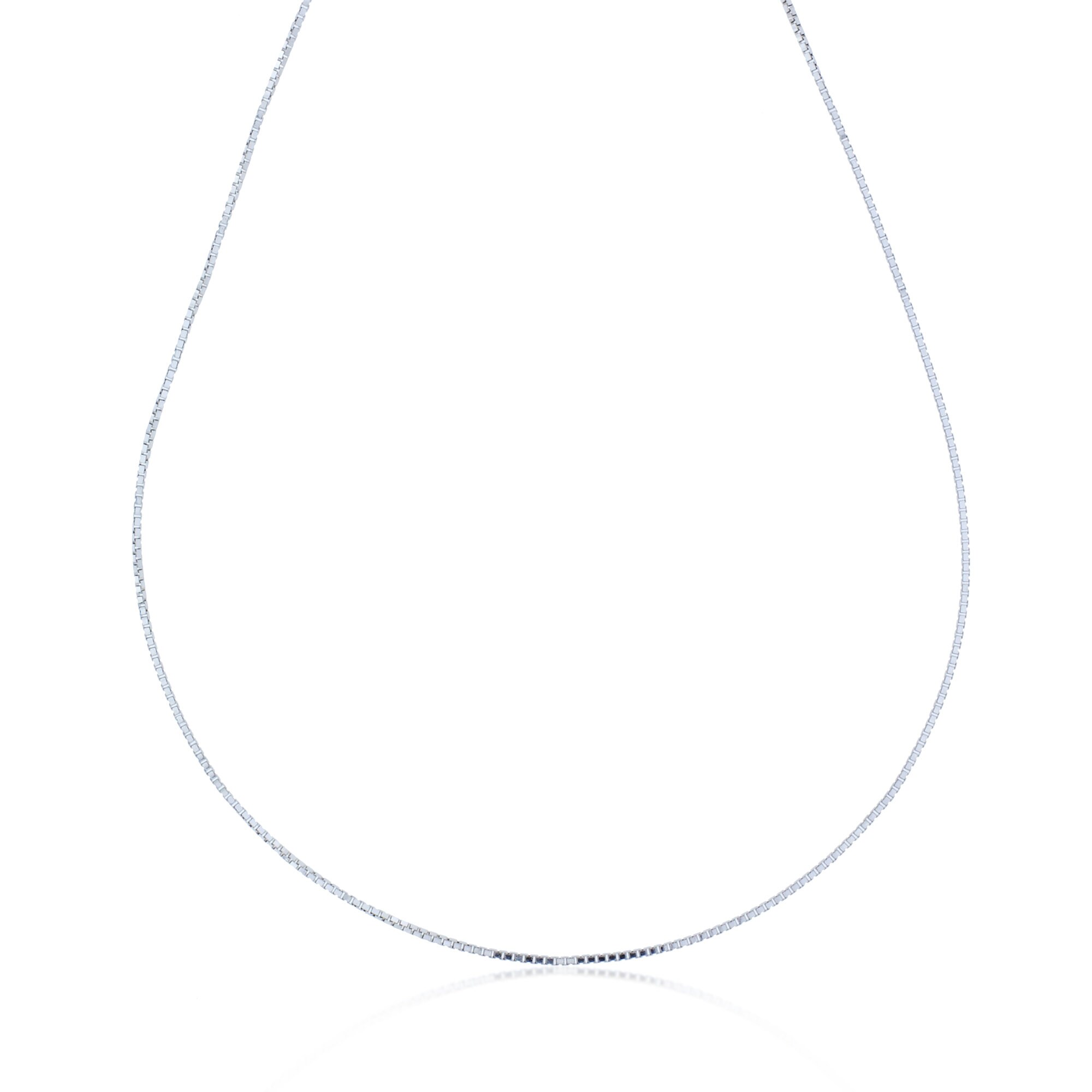 18 inch white gold box chain necklace deals