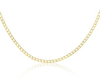 14K Yellow Gold 18" Flat Cuban Link Necklace