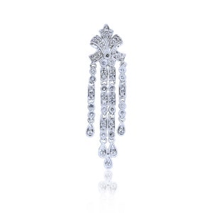 Vintage 14K White Gold .24ctw Natural Diamond Flourish Pendant