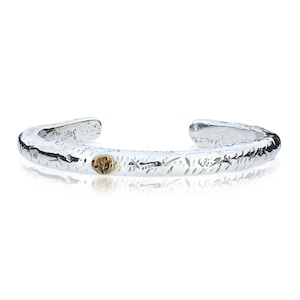 Sterling Silver Organic Textured Cuff with Bronze Accent
